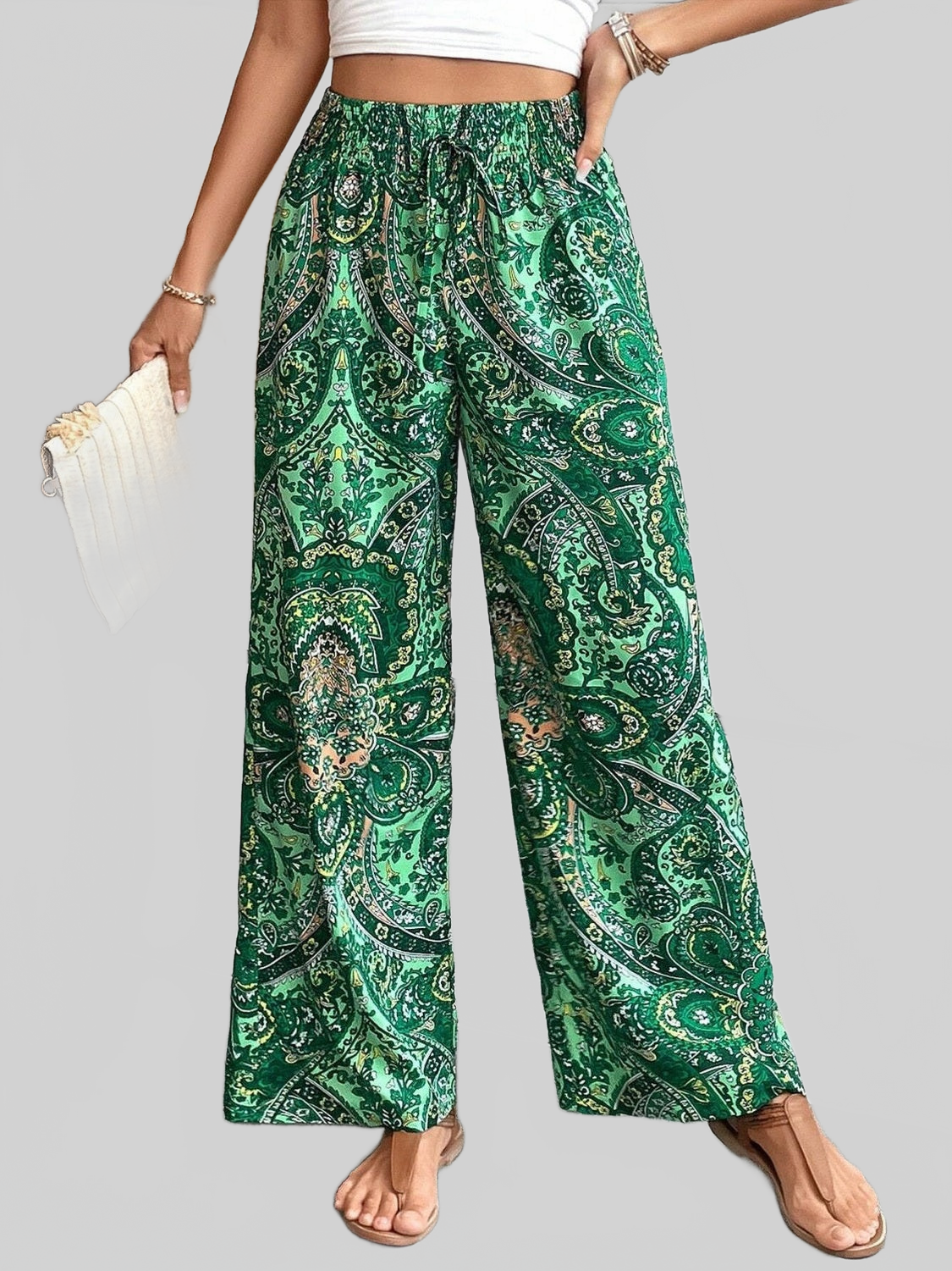 Women Printed Wide Leg Pants NicholesGifts