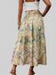 Smocked Printed High Waist Skirt nicholesgifts