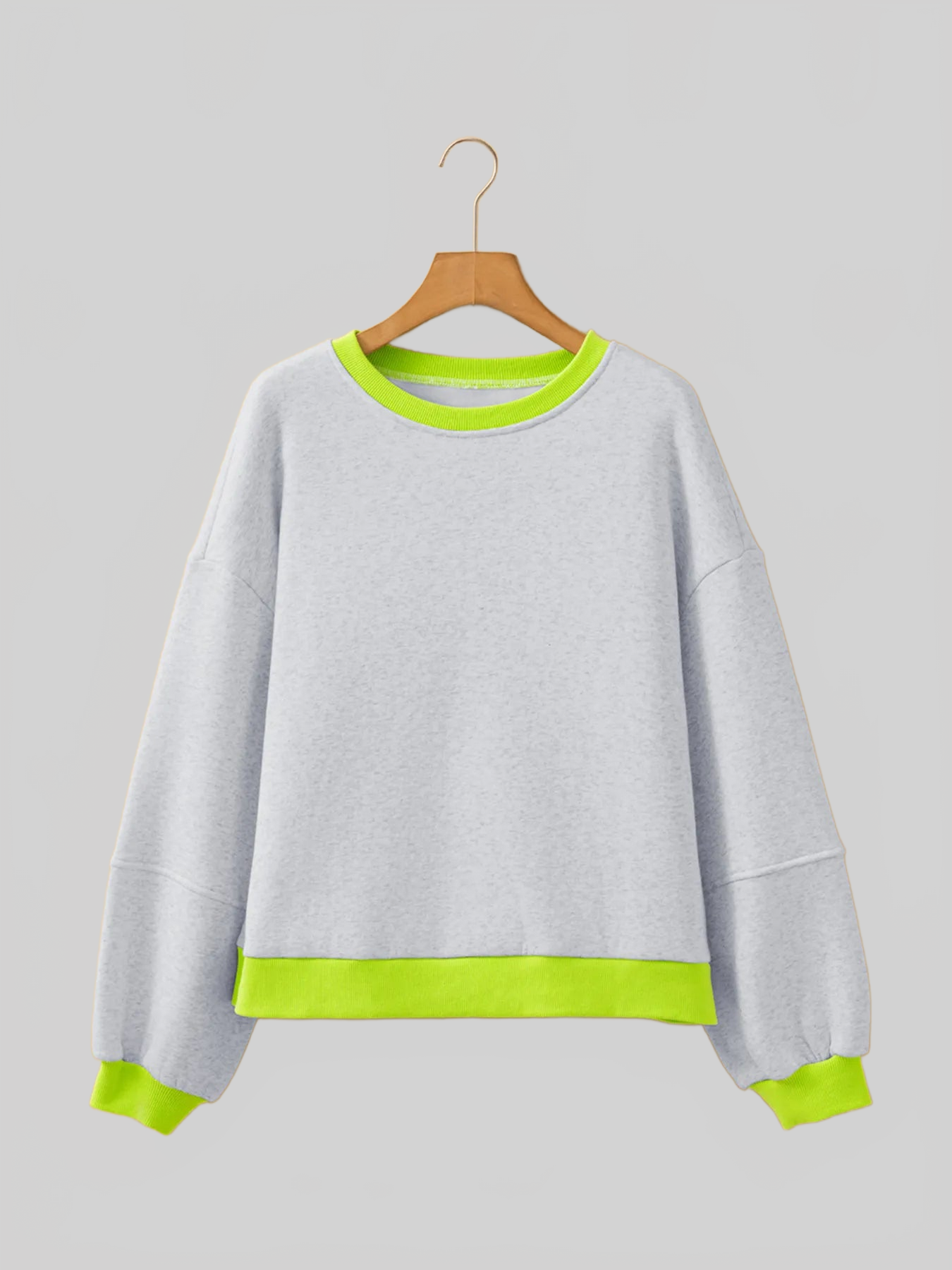 Women Contrast Trim Oversized Sweatshirt nicholesgifts