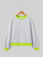 Women Contrast Trim Oversized Sweatshirt nicholesgifts