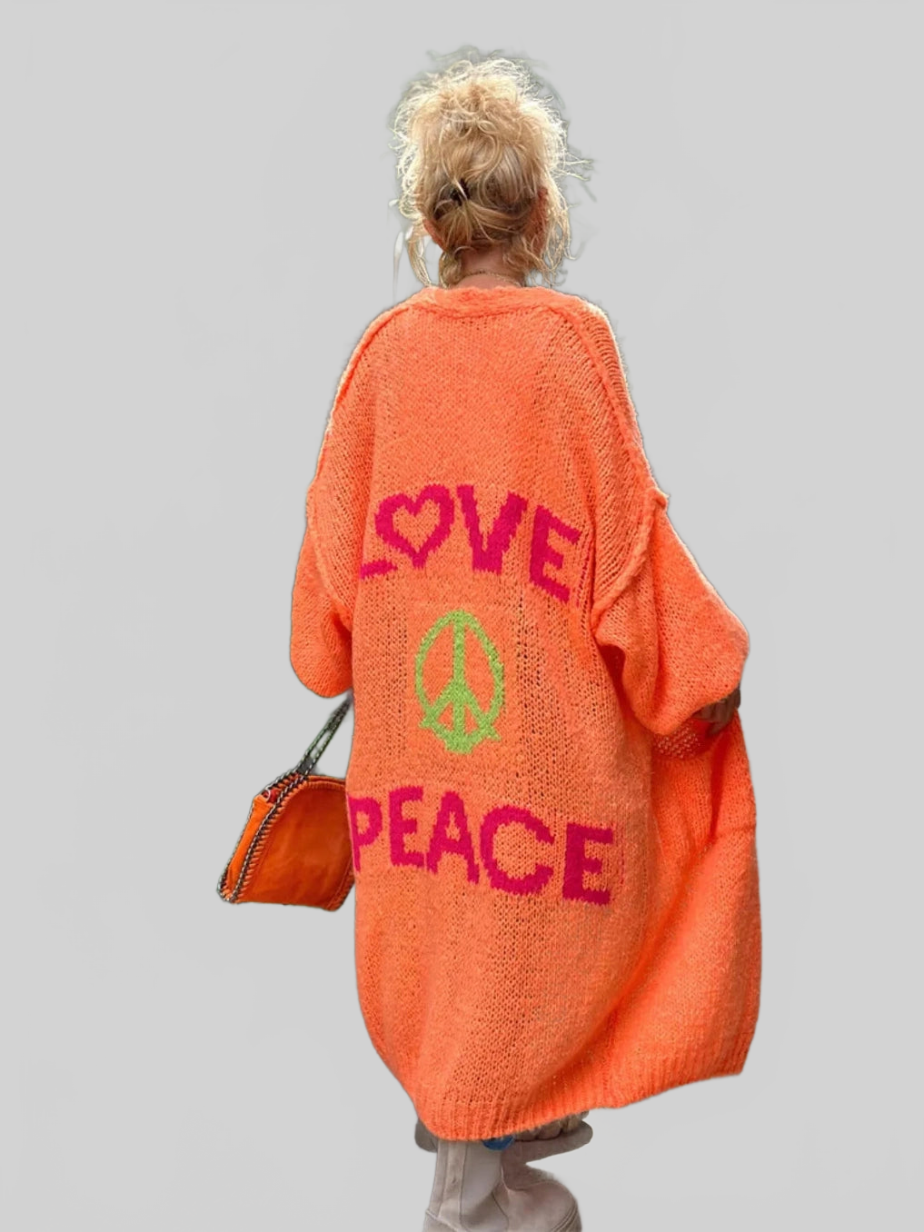 Letter Dropped Shoulder Long Sleeve Cardigan nicholesgifts