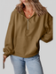 Pocketed Half Zip Dropped Shoulder Hoodie NicholesGifts