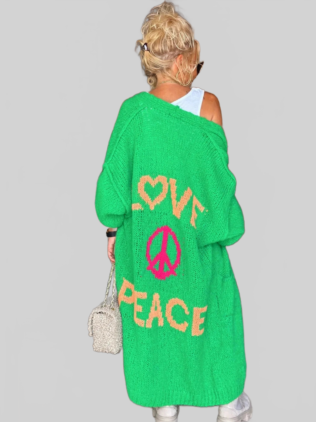 Letter Dropped Shoulder Long Sleeve Cardigan nicholesgifts