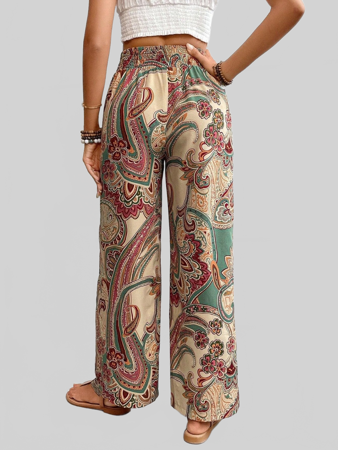 Women Printed Wide Leg Pants NicholesGifts
