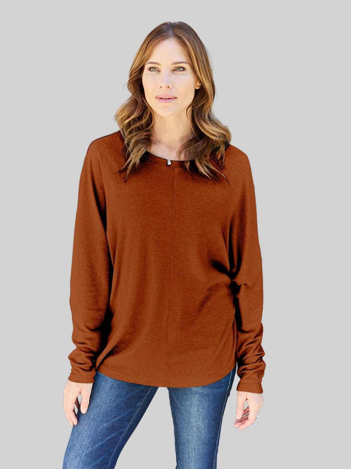 Women Double Take Full Size Round Neck Long Sleeve T-Shirt NicholesGifts