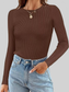 Ribbed Knit Slim Fit Long Sleeve T-Shirt nicholesgifts