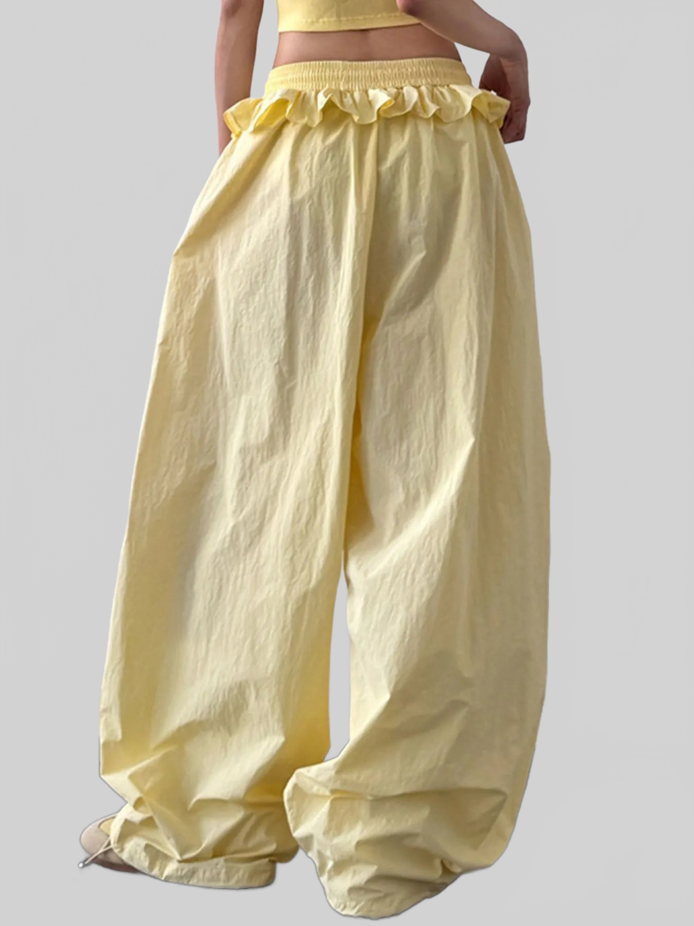 Women Drawstring Wide Leg Pants nicholesgifts