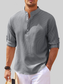 Men's Full Size Half Button Long Sleeve Shirt nicholesgifts