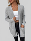 Rib-Knit Open Front Pocketed Cardigan nicholesgifts