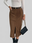 Perfee Slit Midi Skirt with Pockets nicholesgifts