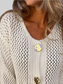 Crochet Button Up Long Sleeve Cardigan nicholesgifts