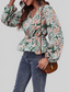 Floral V-Neck Balloon Sleeve Blouse NicholesGifts