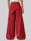 Women Wrap-Front Wide-Leg Pants nicholesgifts