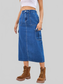 Slit Midi Denim Skirt with Pockets nicholesgifts