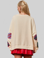 Women Double Take Christmas Element Sequin Round Neck Long Sleeve Sweatshirt nicholesgifts