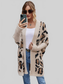 Women Leopard Pattern Fuzzy Cardigan nicholesgifts
