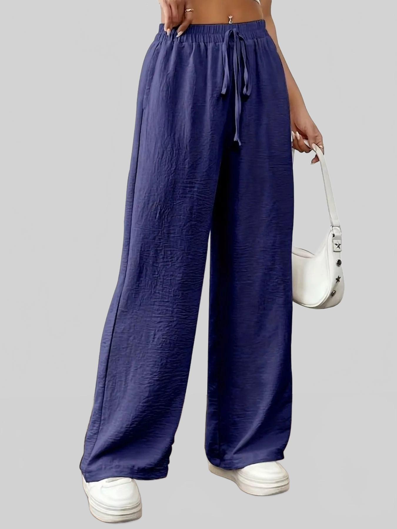 Casual Drawstring Wide Leg Pants nicholesgifts