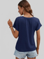 Women Asymmetric Hem Round Neck Short Sleeve T-Shirt nicholesgifts