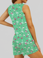 Printed Round Neck Top and Shorts Lounge Set nicholesgifts