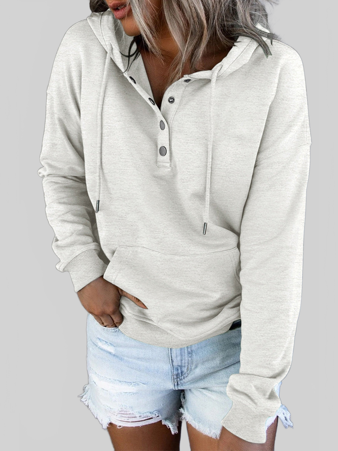 NicholesGifts Women Dropped Shoulder Long Sleeve Hoodie with Pocket NicholesGifts