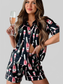 Champagne Print Short Sleeve Top and Shorts Set nicholesgifts