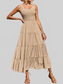 Women Tiered Smocked Wide Strap Summer Dress nicholesgifts