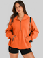 Pocketed Half Zip Long Sleeve Hoodie NicholesGifts