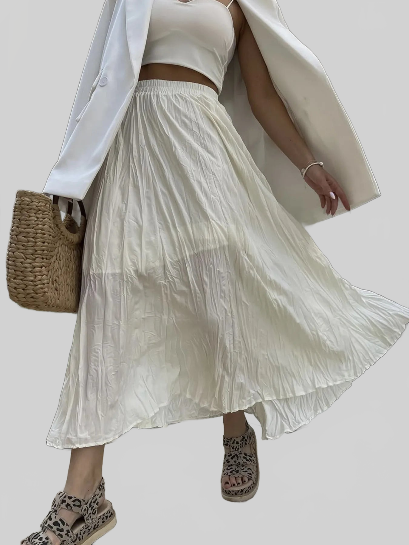 Ruched Elastic Waist Skirt nicholesgifts