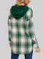Plaid Drawstring Long Sleeve Slit Hoodie NicholesGifts