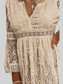 Lace V-Neck Three-Quarter Sleeve Dress nicholesgifts