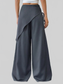 Women Wrap-Front Wide-Leg Pants nicholesgifts