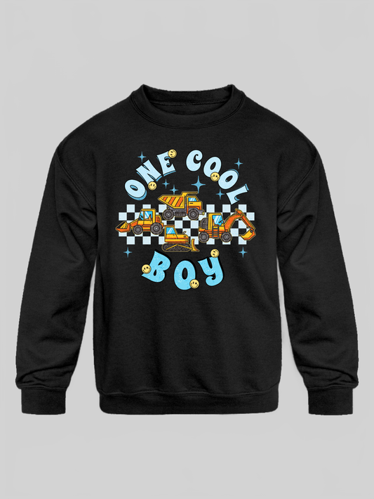 Boys One Cool Boy Long Sleeve Crewneck Sweatshirt nicholesgifts