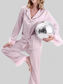 Silky Button Up Top and Pants Lounge Set nicholesgifts