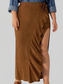 Plus Size Ruffled Slit High Rise Skirt nicholesgifts