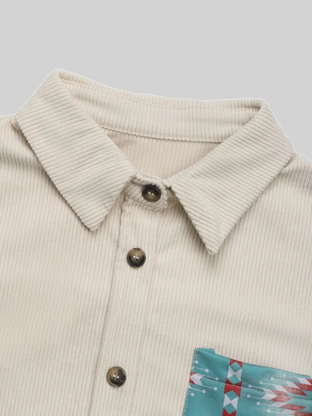 Perfee Pocketed Geometric Collared Neck Shacket nicholesgifts