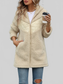Fuzzy Zip Up Long Sleeve Hooded Jacket nicholesgifts
