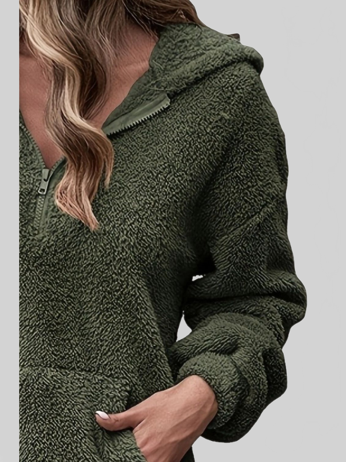 NicholesGifts Women Half Zip Dropped Shoulder Oversized Hoodie NicholesGifts