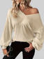 Women Bow Back V-Neck Drop Shoulder T-Shirt NicholesGifts