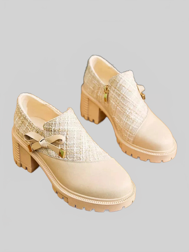 Round Toe Block Heels Boots nicholesgifts