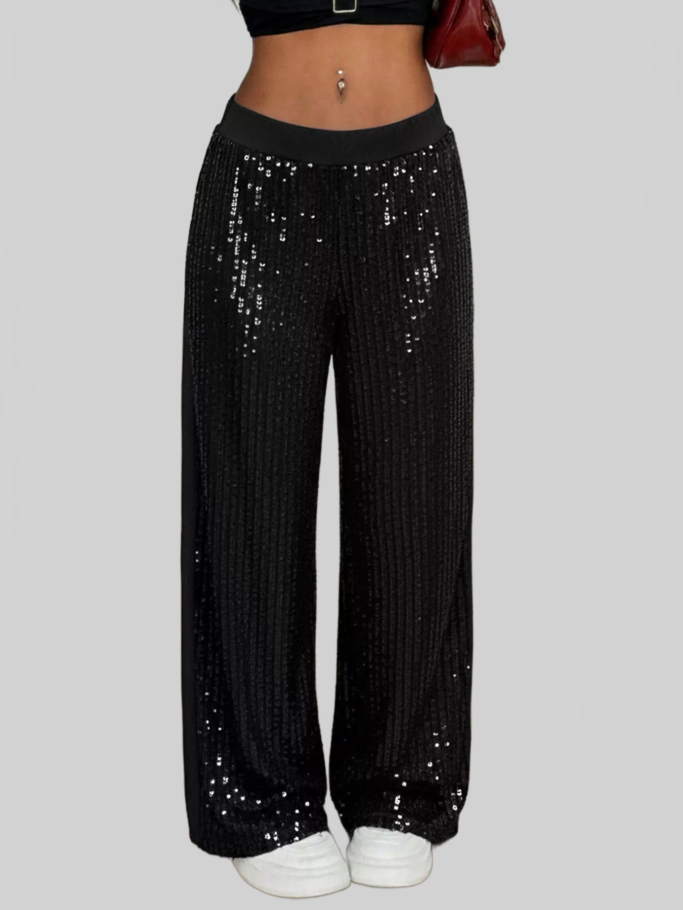 Women Sequin Wide Leg Pants nicholesgifts