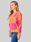 Women Angel Wings Woven Right Checkered V-Neck Dropped Shoulder Cardigan nicholesgifts