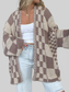 Women Plaid Open Front Long Sleeve Cardigan Sweater NicholesGifts