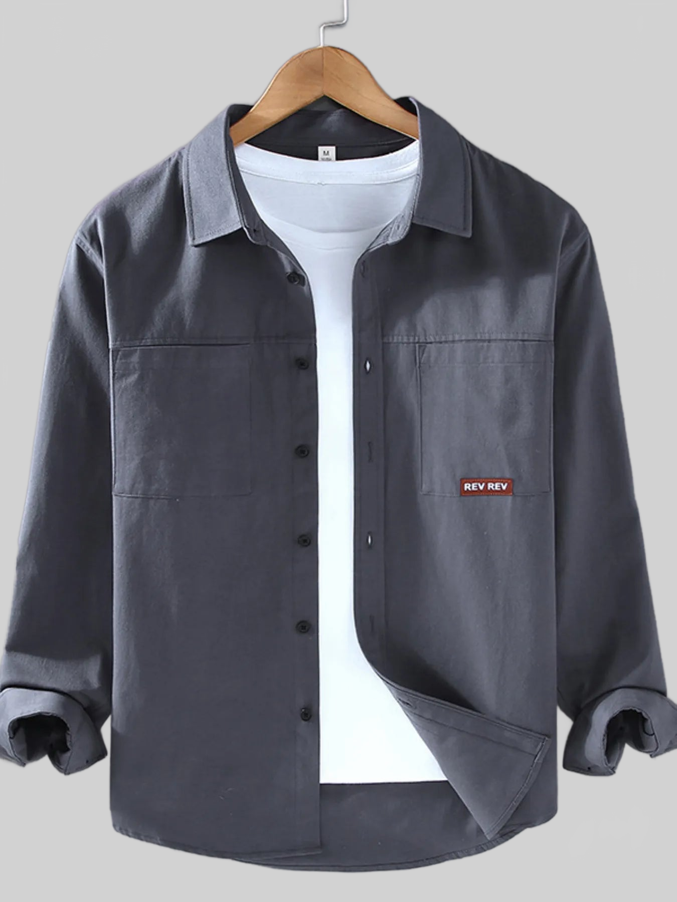 Men's Plus Size Button Up Long Sleeve Shirt nicholesgifts