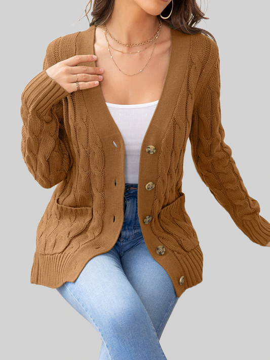 Button Down Cable-Knit Cardigan nicholesgifts