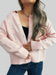 Flower Button Up Ribbed Hem Cardigan nicholesgifts