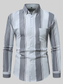 Men's Plus Size Slim Fit Striped Button Up Shirt nicholesgifts