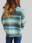 Women Striped Round Neck Long Sleeve Pullover Sweater nicholesgifts