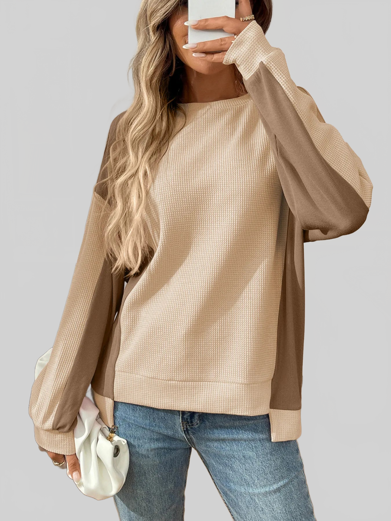 Color Block Long Sleeve Sweatshirt nicholesgifts