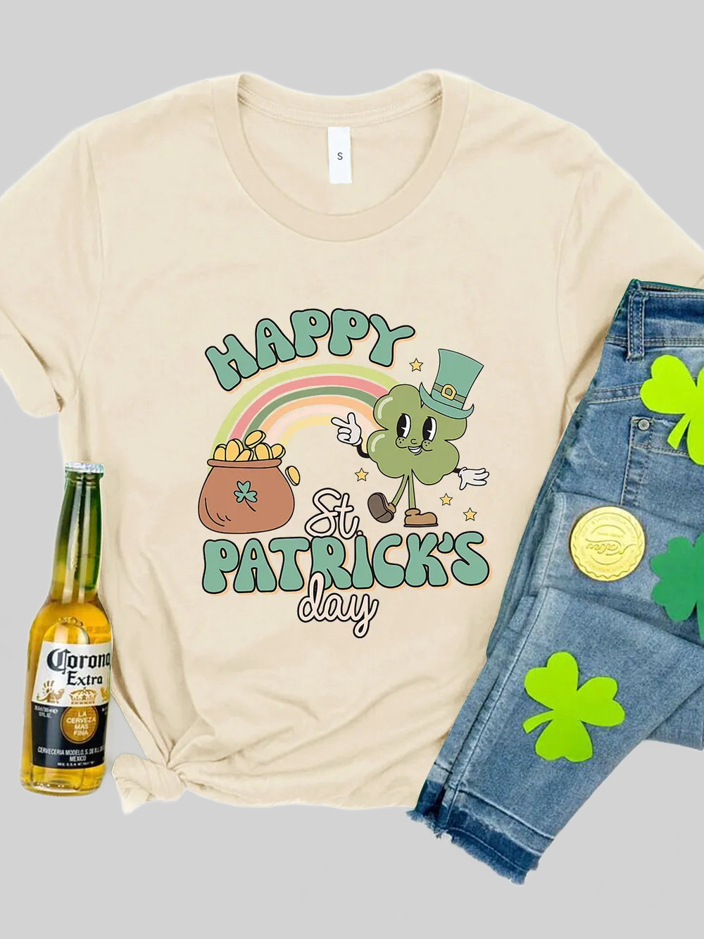 HAPPY ST PATRICK'S DAY Round Neck T-Shirt nicholesgifts