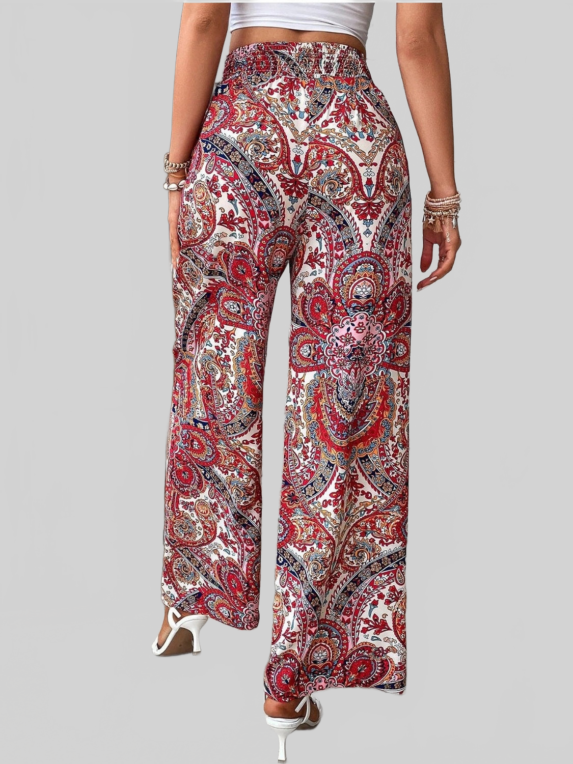 Women Printed Wide Leg Pants NicholesGifts
